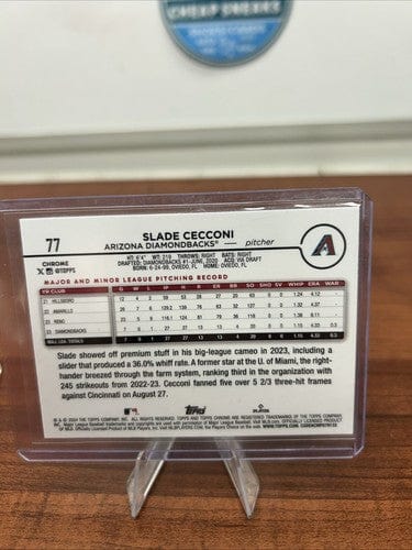 Cheap Sneaks Footwear/Sports Cards Baseball Card Slade Cecconi RC 2024 Topps Chrome Blue Logofractor Refractor /150 #77