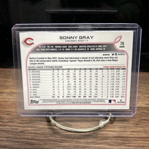 Cheap Sneaks Footwear/Sports Cards Baseball Card Sonny Gray 2022 Topps Chrome Silver Refractor Cincinnati Reds Baseball
