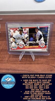 Cheap Sneaks Footwear/Sports Cards Baseball Card Speed and Power (Jose Canseco) 1989 Fleer #628 Oakland Athletics
