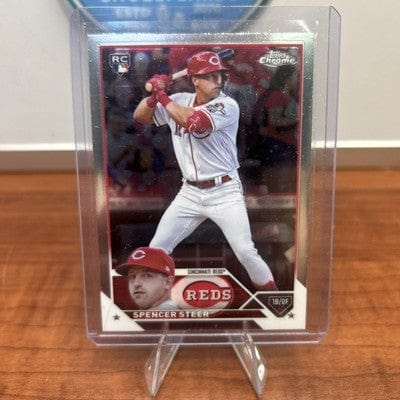 Cheap Sneaks Footwear/Sports Cards Baseball Card Spencer Steer (RC) 2023 Topps Chrome - #146 Cincinnati Reds Star Rooki