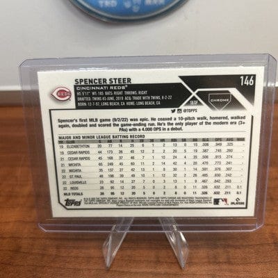 Cheap Sneaks Footwear/Sports Cards Baseball Card Spencer Steer (RC) 2023 Topps Chrome - #146 Cincinnati Reds Star Rooki