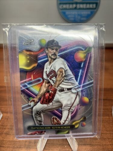 Cheap Sneaks Footwear/Sports Cards Baseball Card Spencer Strider 2023 Topps Chrome Cosmic Card #28 Atlanta Braves