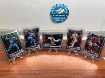 Cheap Sneaks Footwear/Sports Cards Baseball Card St Louis Cardinals 2022 Topps Chrome Lot (5) Molina,Lester,Bader