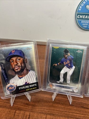 Cheap Sneaks Footwear/Sports Cards Baseball Card Starling Marte New York Mets Lot 2023 Topps Chrome Cosmic/2022 Bowman