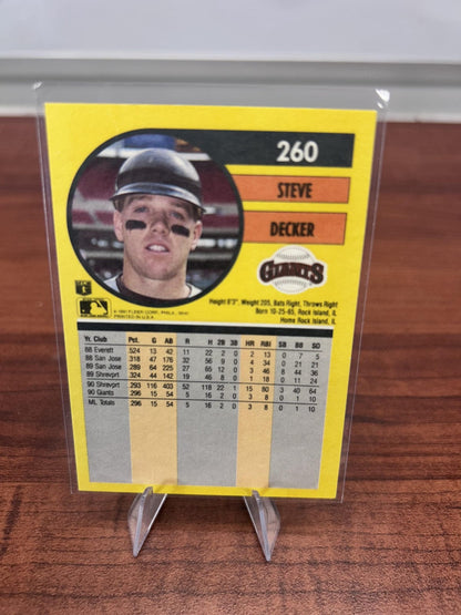Cheap Sneaks Footwear/Sports Cards Baseball Card Steve Decker RC 1991 Fleer #260b San Francisco Giants