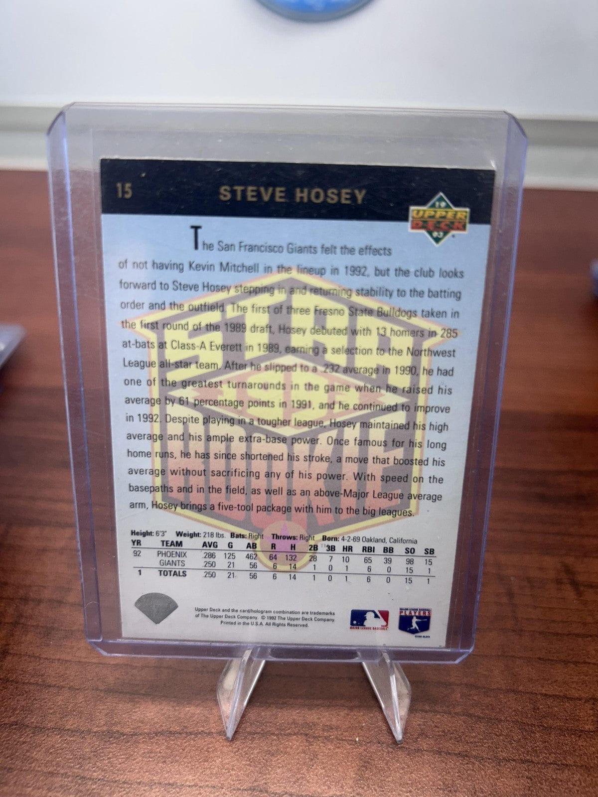 Cheap Sneaks Footwear/Sports Cards Baseball Card Steve Hosey 1993 Upper Deck #15 San Francisco Giants