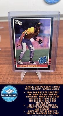 Cheap Sneaks Footwear/Sports Cards Baseball Card Steve Kiefer RC 1985 Donruss #35 Oakland Athletics