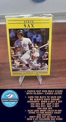 Cheap Sneaks Footwear/Sports Cards Baseball Card Steve Sax 1991 Fleer #679b New York Yankees