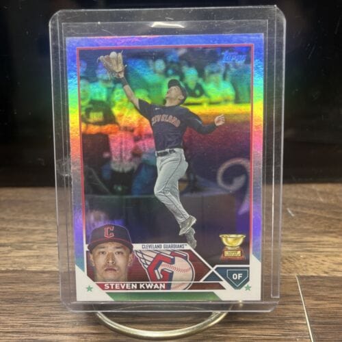 Cheap Sneaks Footwear/Sports Cards Baseball Card Steven Kwan Rainbow Foil 2023 Topps Series 1 Gold Cup Guardians