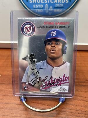 Cheap Sneaks Footwear/Sports Cards Baseball Card Stone Garrett RC 2023 Topps Chrome Platinum Anniversary #96 Washington