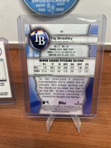 Cheap Sneaks Footwear/Sports Cards Baseball Card Taj Bradley 2024 Topps Chrome Aqua Refractor /199 + 2023 Bowman Platiu