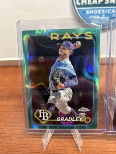 Cheap Sneaks Footwear/Sports Cards Baseball Card Taj Bradley 2024 Topps Chrome Aqua Refractor /199 + 2023 Bowman Platiu