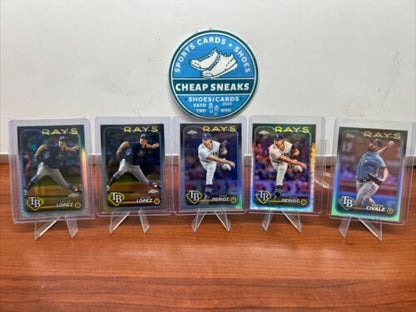 Cheap Sneaks Footwear/Sports Cards Baseball Card Tampa Bay Rays 2024 Topps Logofractor/Refractor Lot Pepiot,Lopez RC, C