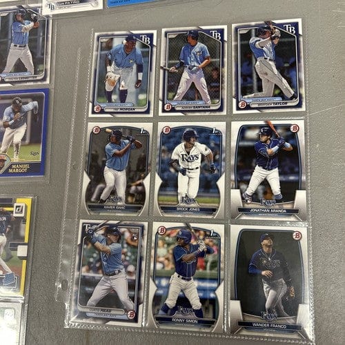 Cheap Sneaks Footwear/Sports Cards Baseball Card Tampa Bay Rays 81 Card Lot (9 Binder Pages) 2022-2024 Topps/Chrome/Bow