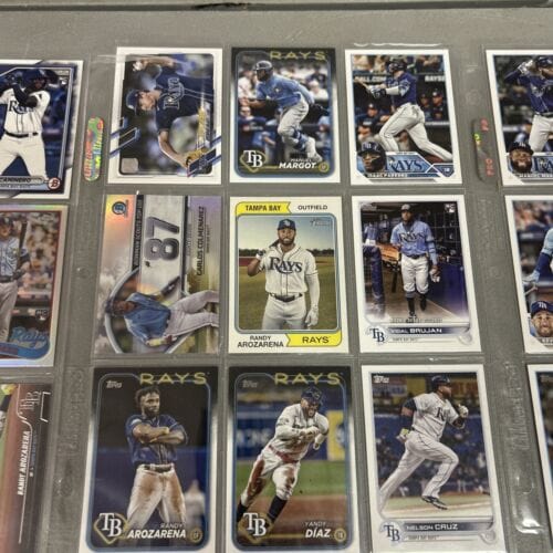 Cheap Sneaks Footwear/Sports Cards Baseball Card Tampa Bay Rays 81 Card Lot (9 Binder Pages) 2022-2024 Topps/Chrome/Bow