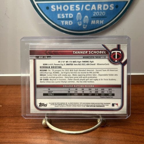 Cheap Sneaks Footwear/Sports Cards Baseball Card Tanner Schobel 2022 Bowman Draft #BDC-28 1st Chrome Minnesota Twins A2