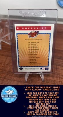 Cheap Sneaks Footwear/Sports Cards Baseball Card Teammates Checklist (Joe Carter / Mark McGwire)  1993 Upper Deck #4 At
