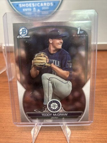 Cheap Sneaks Footwear/Sports Cards Baseball Card Teddy McGraw 2023 Bowman Draft 1st Chrome Base Seattle Mariners #BDC-7