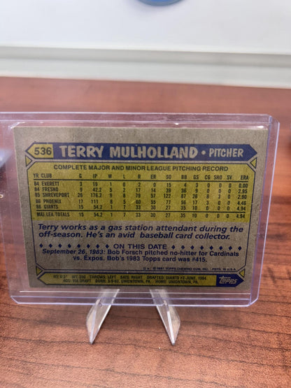 Cheap Sneaks Footwear/Sports Cards Baseball Card Terry Mulholland RC 1987 Topps #536 San Francisco Giants