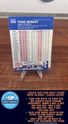 Cheap Sneaks Footwear/Sports Cards Baseball Card Thad Bosley 1987 Fleer #555 Chicago Cubs