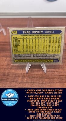 Cheap Sneaks Footwear/Sports Cards Baseball Card Thad Bosley 1987 Topps #58 Chicago Cubs