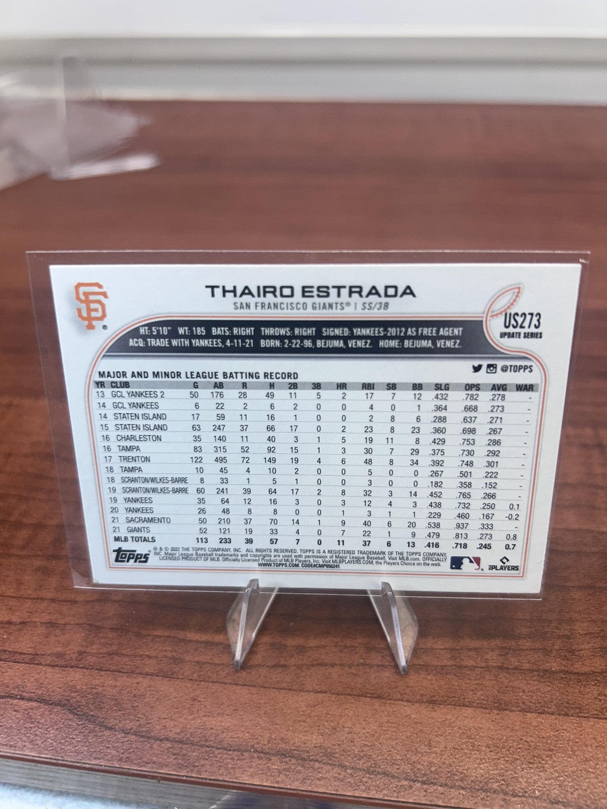 Cheap Sneaks Footwear/Sports Cards Baseball Card Thairo Estrada 2022 Topps Update #US273 San Francisco Giants