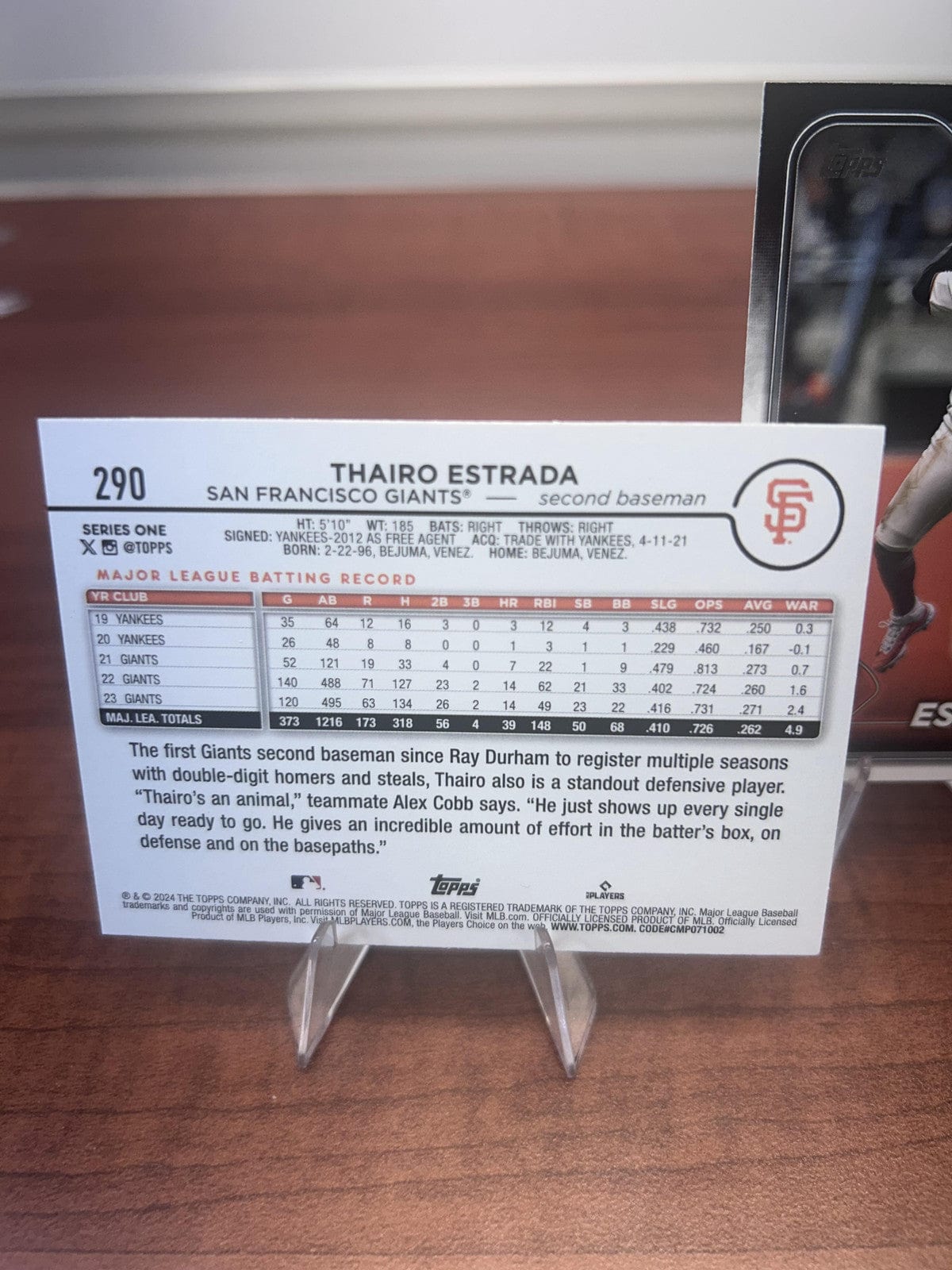 Cheap Sneaks Footwear/Sports Cards Baseball Card Thairo Estrada 2024 Topps #290 San Francisco Giants