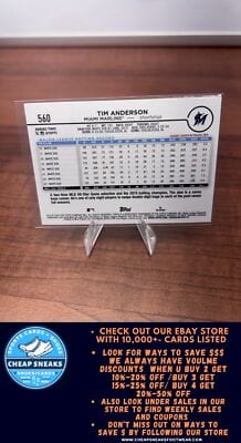 Cheap Sneaks Footwear/Sports Cards Baseball Card Tim Anderson 2024 Topps #560 Miami Marlins