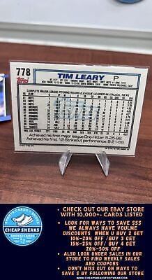 Cheap Sneaks Footwear/Sports Cards Baseball Card Tim Leary 1992 Topps #778 New York Yankees
