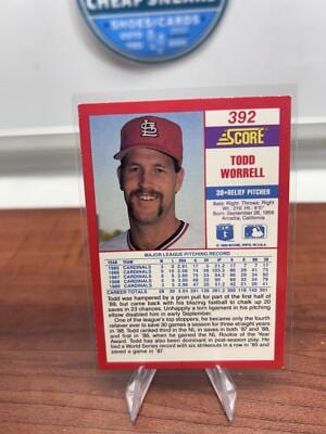 Cheap Sneaks Footwear/Sports Cards Baseball Card Todd Worrell 1990 Score #392 St. Louis Cardinals