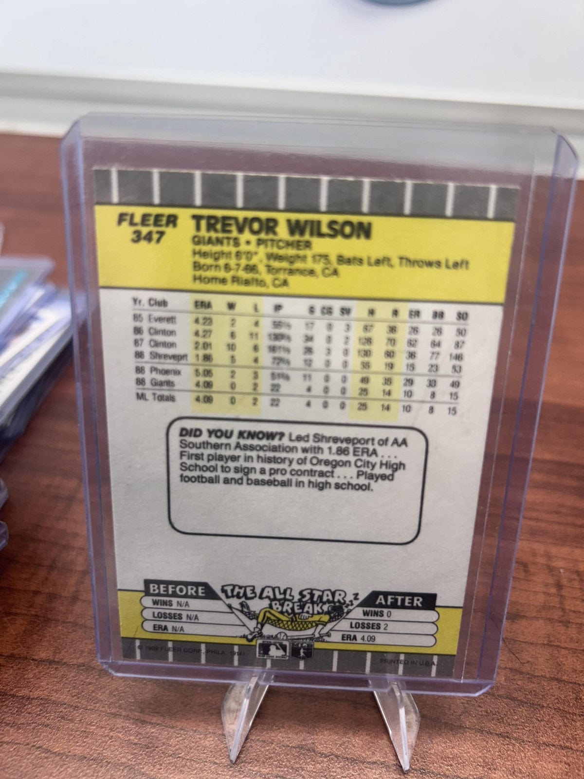 Cheap Sneaks Footwear/Sports Cards Baseball Card Trevor Wilson RC 1989 Fleer #347 San Francisco Giants