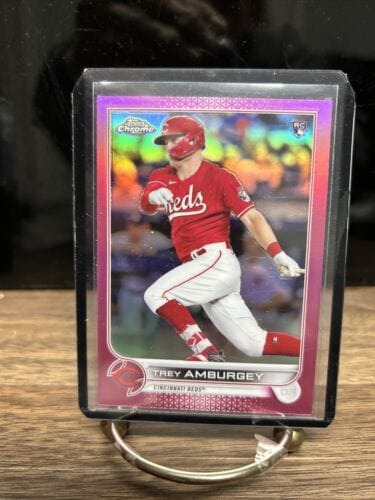 Cheap Sneaks Footwear/Sports Cards Baseball Card Trey Amburgey 2022 Topps Chrome Pink Refractor Cincinnati Reds Card #6