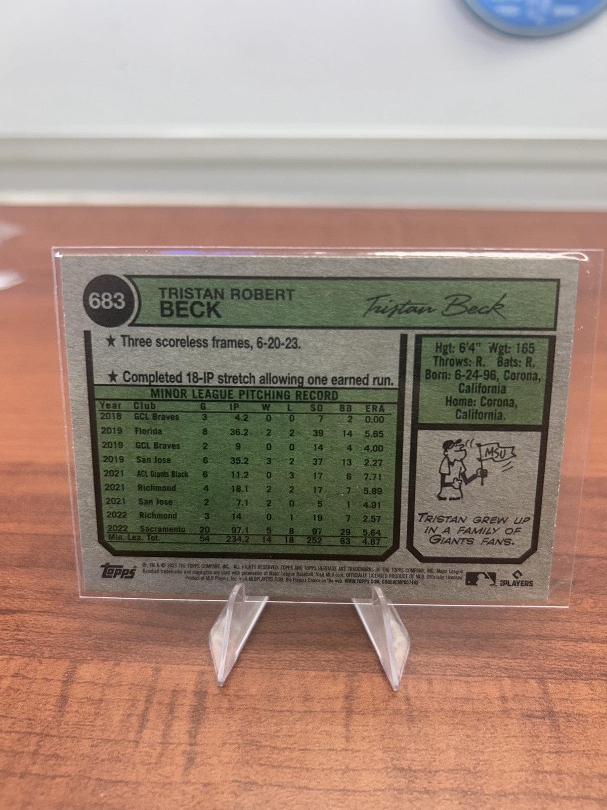 Cheap Sneaks Footwear/Sports Cards Baseball Card Tristan Beck RC 2023 Topps Heritage #683 San Francisco Giants