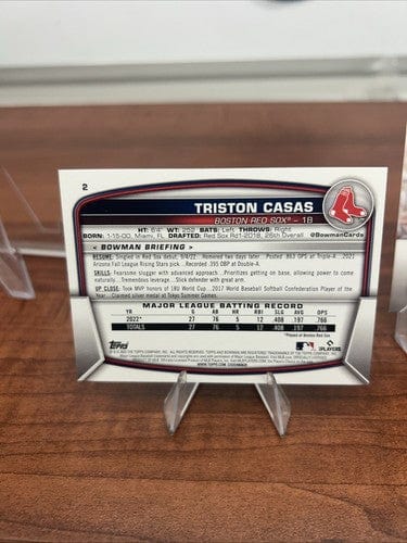Cheap Sneaks Footwear/Sports Cards Baseball Card Triston Casas (RC) 2023 Bowman Baseball Card #2 Boston Red Sox + Bonus