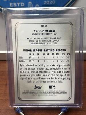 Cheap Sneaks Footwear/Sports Cards Baseball Card Tyler Black 2022 Bowman Platinum Top Prospect Aqua Ice Foil #TOP-71 Br