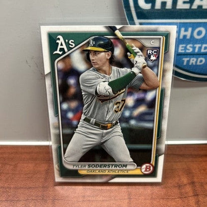 Cheap Sneaks Footwear/Sports Cards Baseball Card Tyler Soderstrom 2024 Bowman Base Rookie Card 2 Card Lot #15 Oakland A