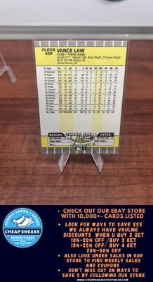 Cheap Sneaks Footwear/Sports Cards Baseball Card Vance Law 1989 Fleer #430 Chicago Cubs