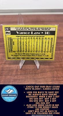Cheap Sneaks Footwear/Sports Cards Baseball Card Vance Law 1990 Topps #287 Chicago Cubs