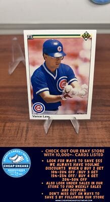 Cheap Sneaks Footwear/Sports Cards Baseball Card Vance Law 1990 Upper Deck #380 Chicago Cubs