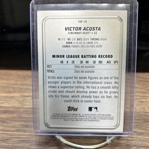 Cheap Sneaks Footwear/Sports Cards Baseball Card Victor Acosta 2022 Bowman Platinum  Cincinnati Reds Card#Top-18