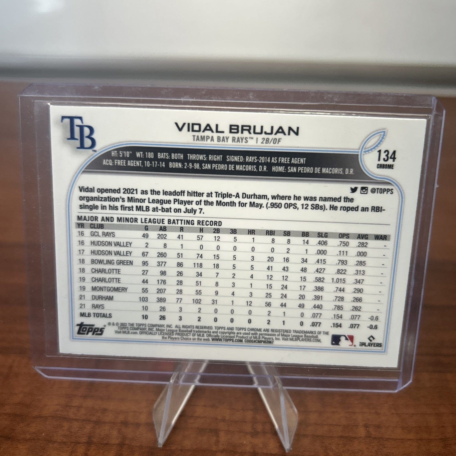 Cheap Sneaks Footwear/Sports Cards Baseball Card VIDAL BRUJAN (RC) 2022 Topps Chrome Pink Refractor Rookie #134 TB Rays