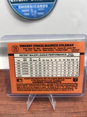 Cheap Sneaks Footwear/Sports Cards Baseball Card Vince Coleman 1990 Donruss #279 St. Louis Cardinals