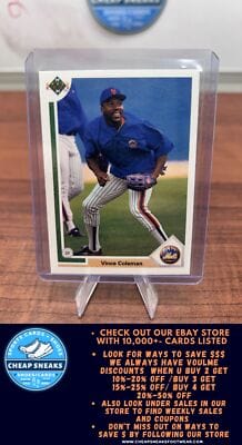 Cheap Sneaks Footwear/Sports Cards Baseball Card Vince Coleman 1991 Upper Deck #768b New York Mets