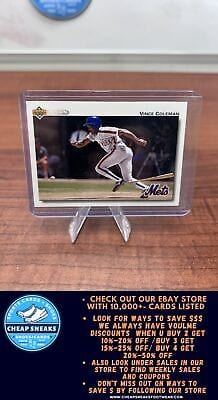 Cheap Sneaks Footwear/Sports Cards Baseball Card Vince Coleman 1992 Upper Deck #131 New York Mets