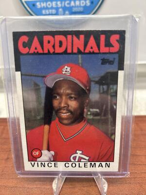 Cheap Sneaks Footwear/Sports Cards Baseball Card Vince Coleman RC 1986 Topps #370 St. Louis Cardinals