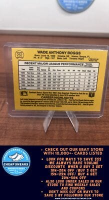 Cheap Sneaks Footwear/Sports Cards Baseball Card Wade Boggs 1987 Donruss #252 Boston Red Sox