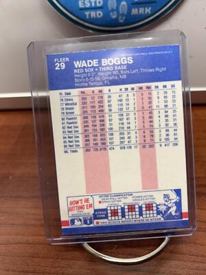 Cheap Sneaks Footwear/Sports Cards Baseball Card Wade Boggs 1987 Fleer  Baseball Card #29 Boston Red Sox
