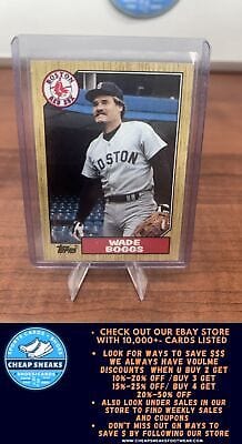 Cheap Sneaks Footwear/Sports Cards Baseball Card Wade Boggs 1987 Topps #150 Boston Red Sox