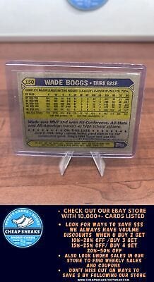 Cheap Sneaks Footwear/Sports Cards Baseball Card Wade Boggs 1987 Topps #150 Boston Red Sox