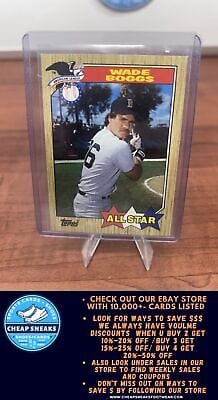 Cheap Sneaks Footwear/Sports Cards Baseball Card Wade Boggs 1987 Topps #608 Boston Red Sox